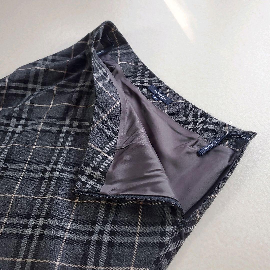 BURBERRY LONDON　ウール　ビートチェック　Aラインロングスカート