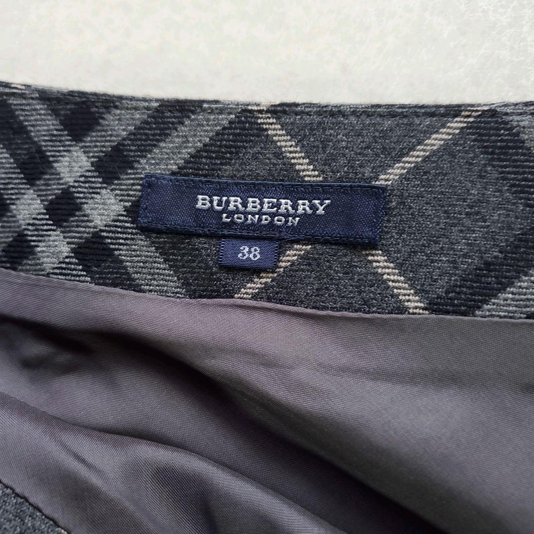 BURBERRY LONDON　ウール　ビートチェック　Aラインロングスカート