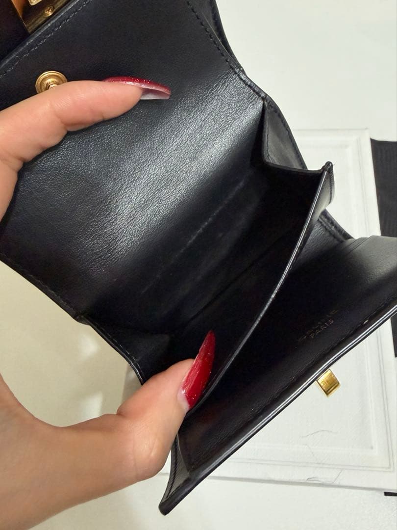 CELINE スモール トリフォールドウォレット サテンドカーフスキン
