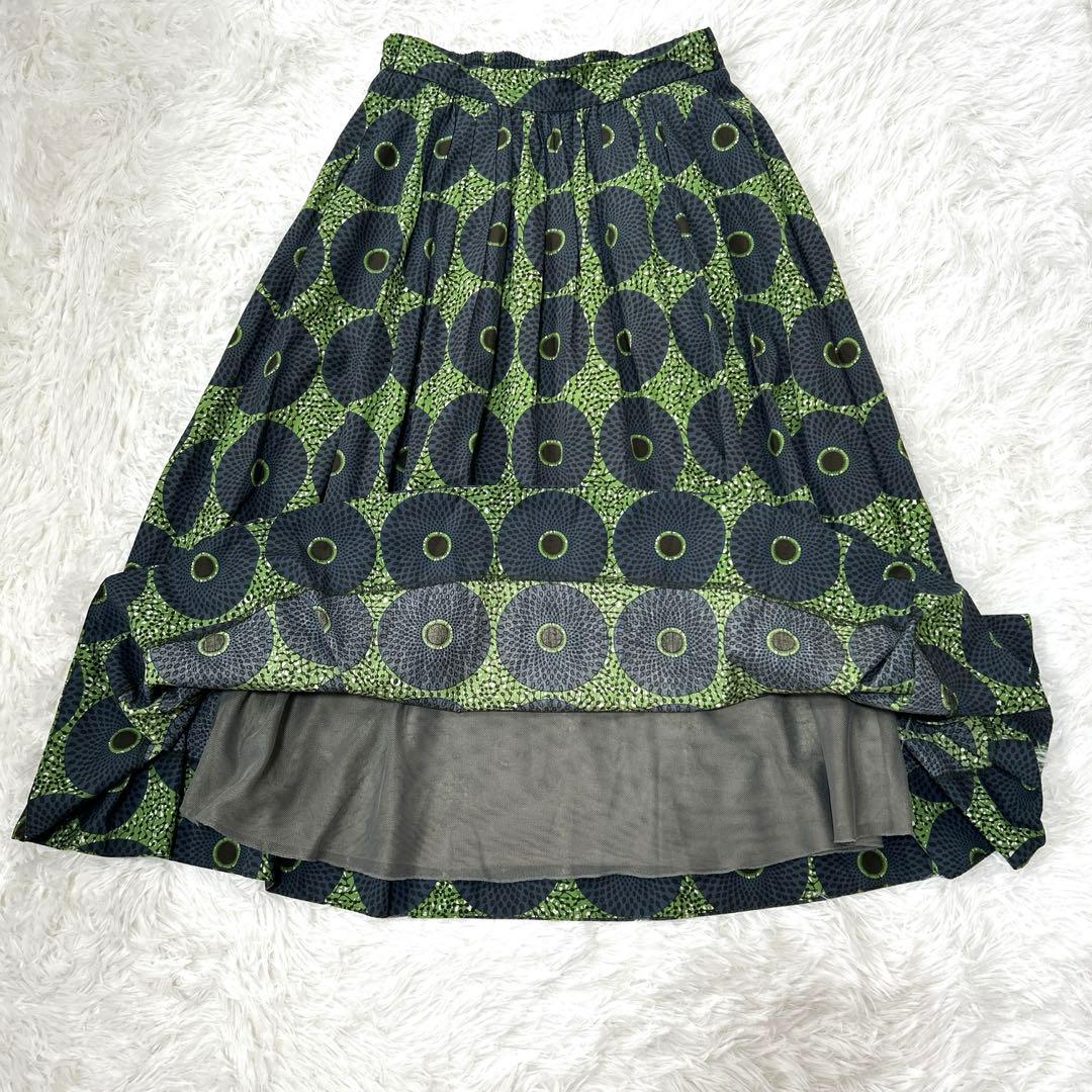 ルグラジック le glazik　フレアスカート　アフリカン　バティック柄　36