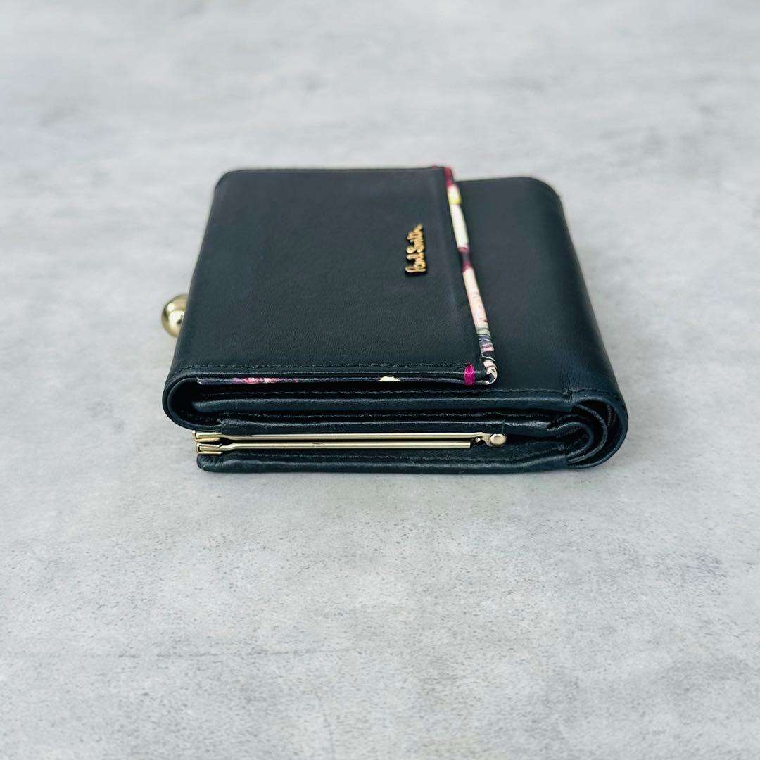 廃盤✨Paul Smith マーガレットプリントトリム がま口 三つ折り財布①