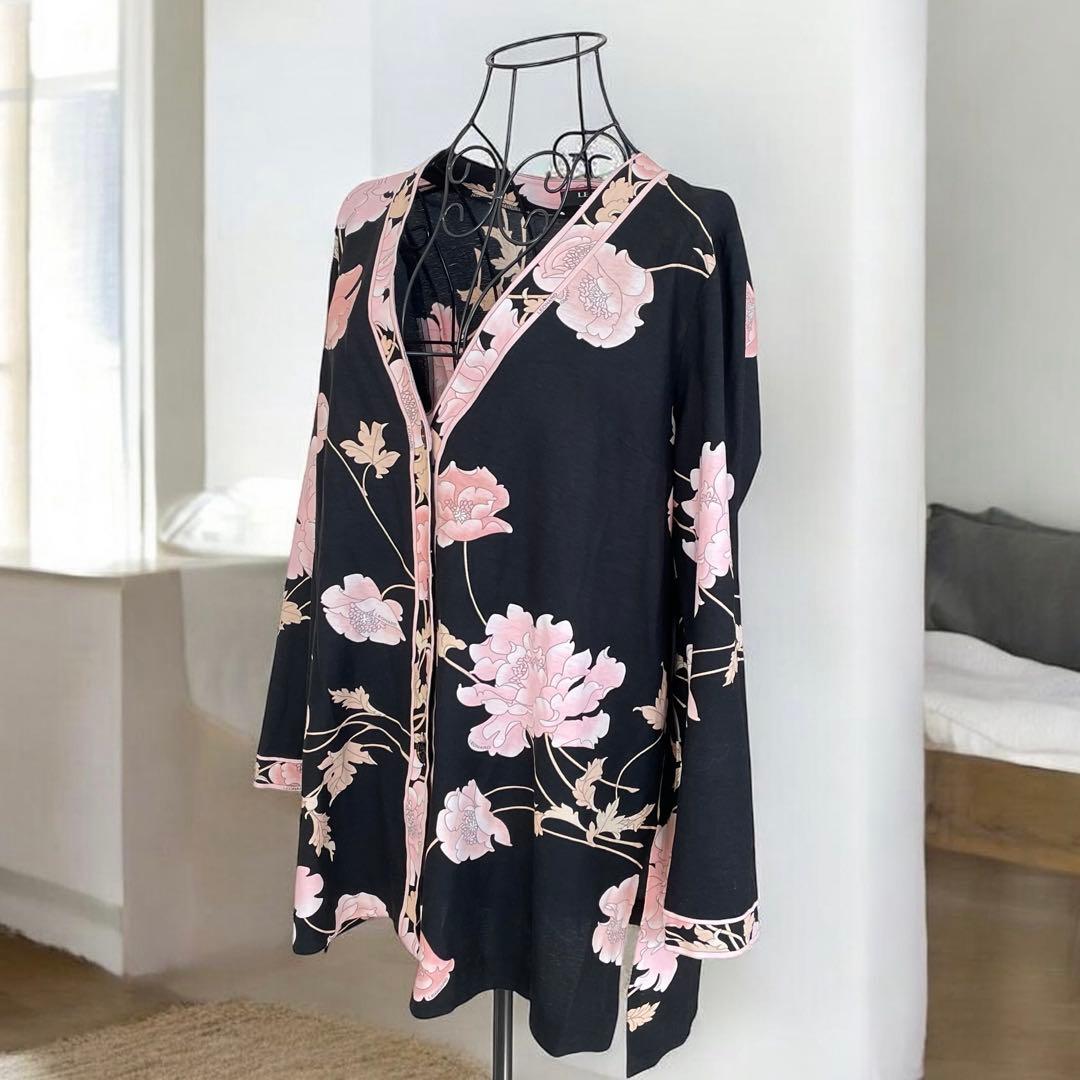 LEONARD FASHION レオナール 花柄 ロングカーディガン 42日本製