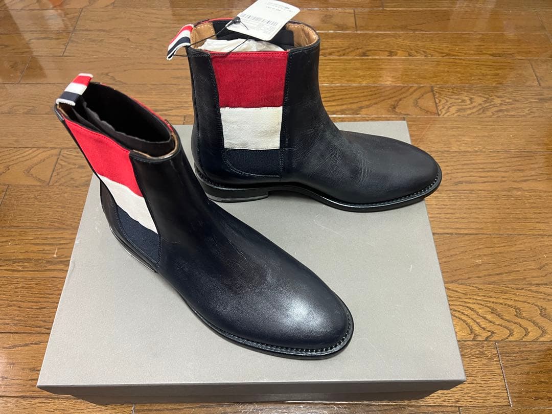 【THOM BROWNE】レザーサイドゴアブーツ/レディース【未使用】