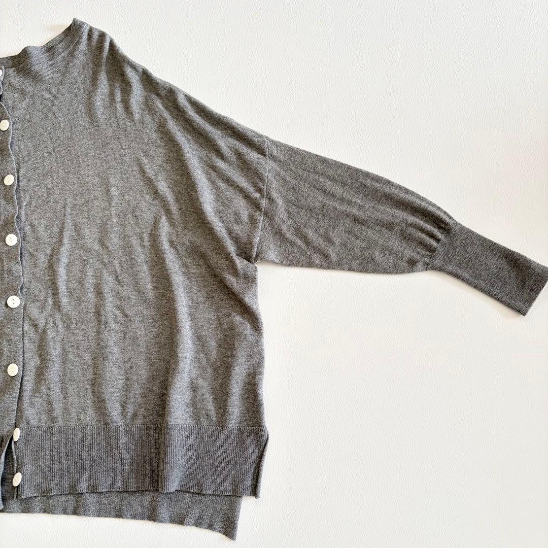 ヴェリテクール カシミヤ シルク混 2WAY CARDIGAN グレー