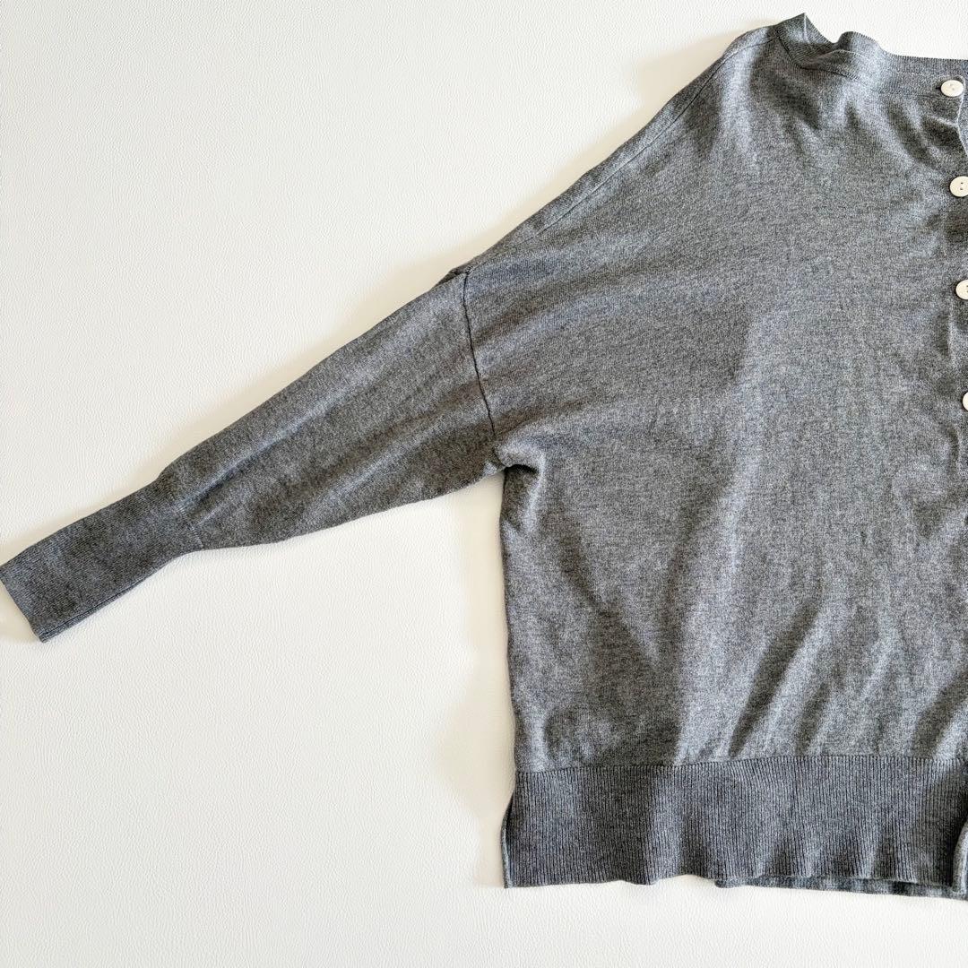 ヴェリテクール カシミヤ シルク混 2WAY CARDIGAN グレー