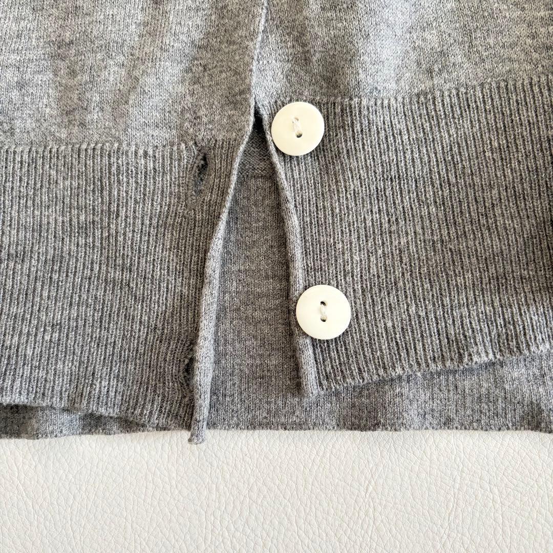 ヴェリテクール カシミヤ シルク混 2WAY CARDIGAN グレー