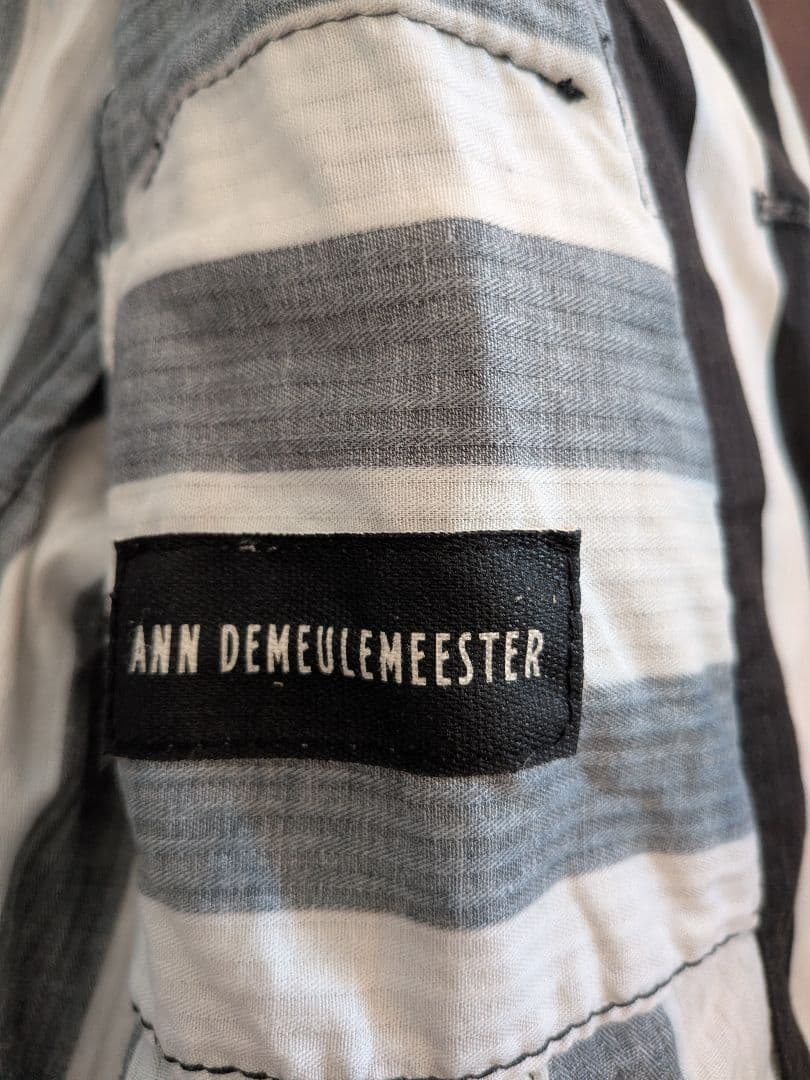 ANN DEMEULEMEESTER2008SSストライプジャケットXS色移り有