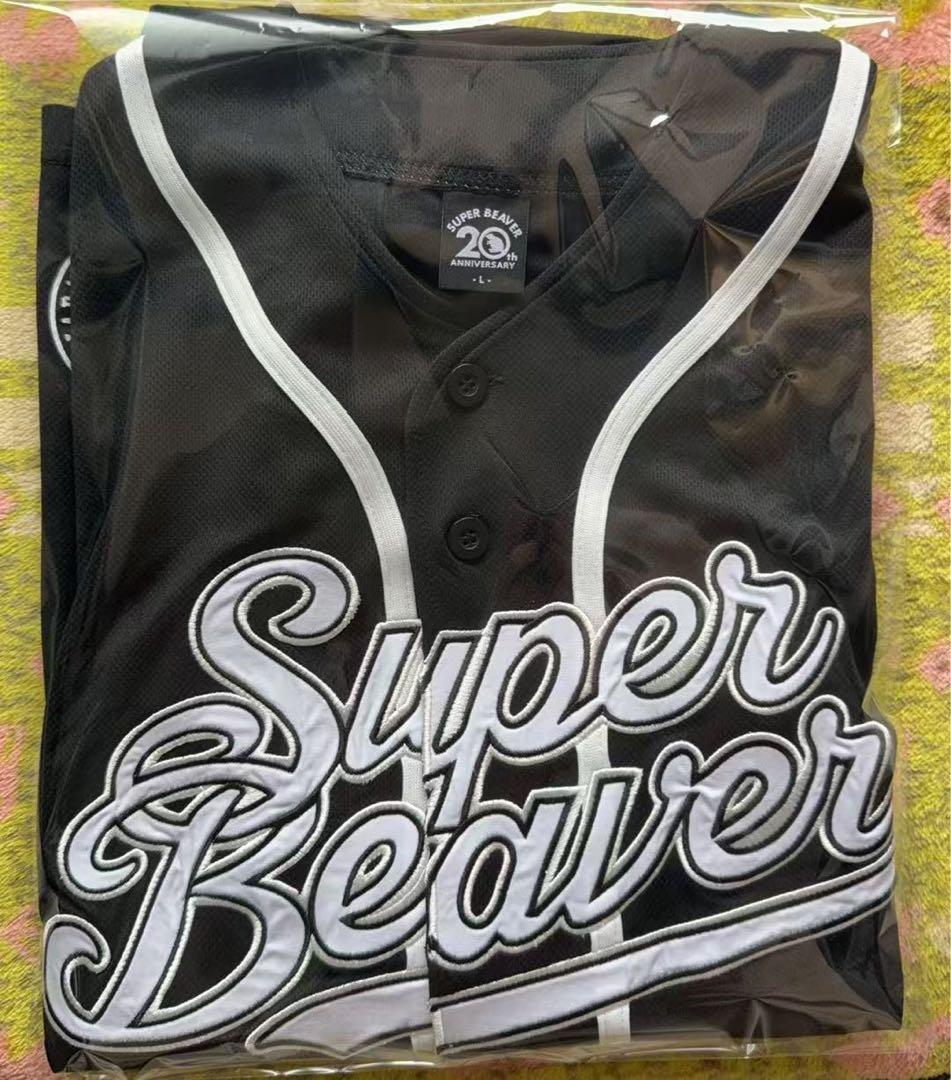 SUPER BEAVER 20周年ベースボールシャツ ストライプ 黒 L