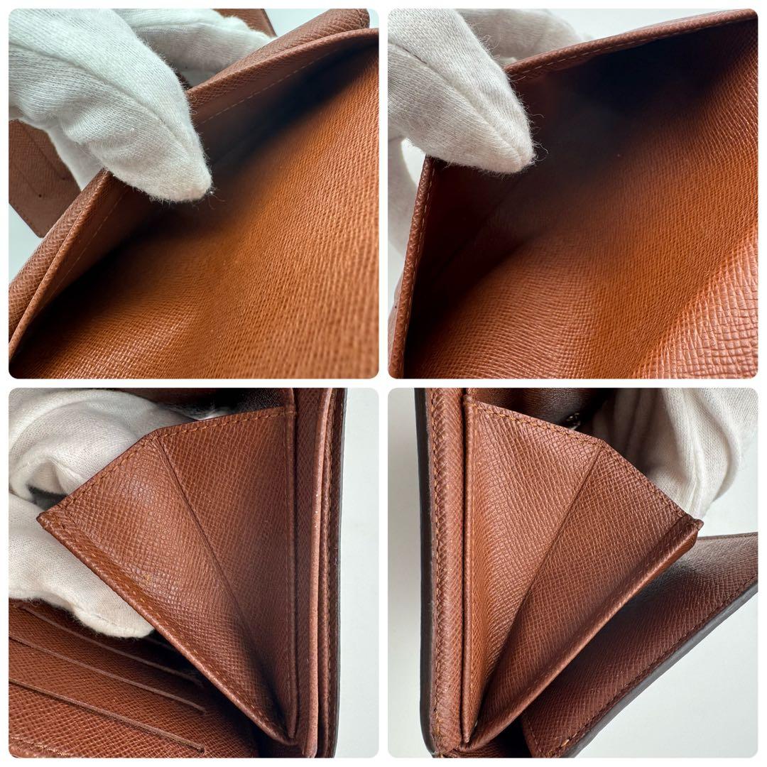 【美品】ルイヴィトン　モノグラム　エテュイパピエ　三つ折り財布　財布　ブラウン系