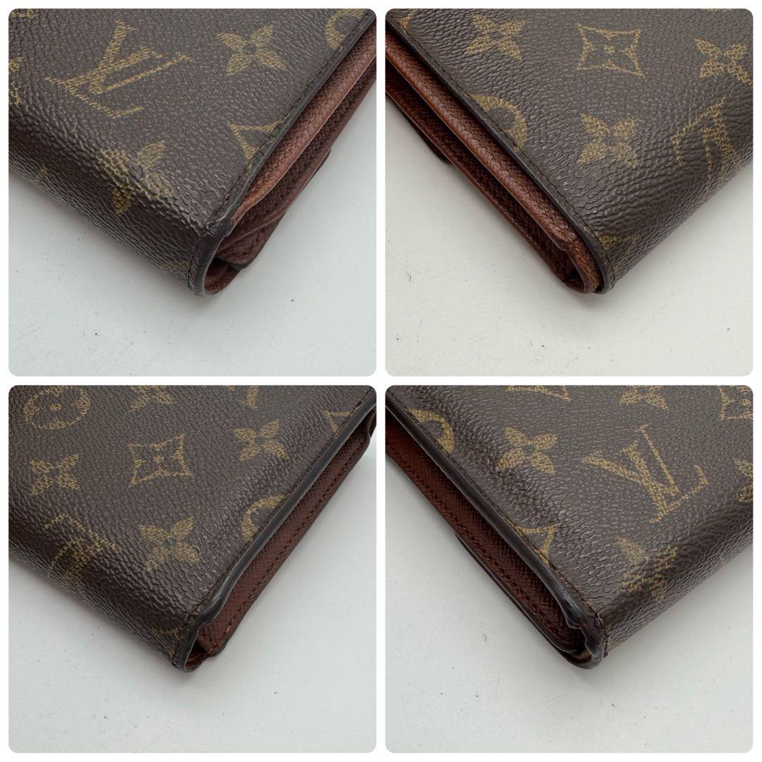 【美品】ルイヴィトン　モノグラム　エテュイパピエ　三つ折り財布　財布　ブラウン系