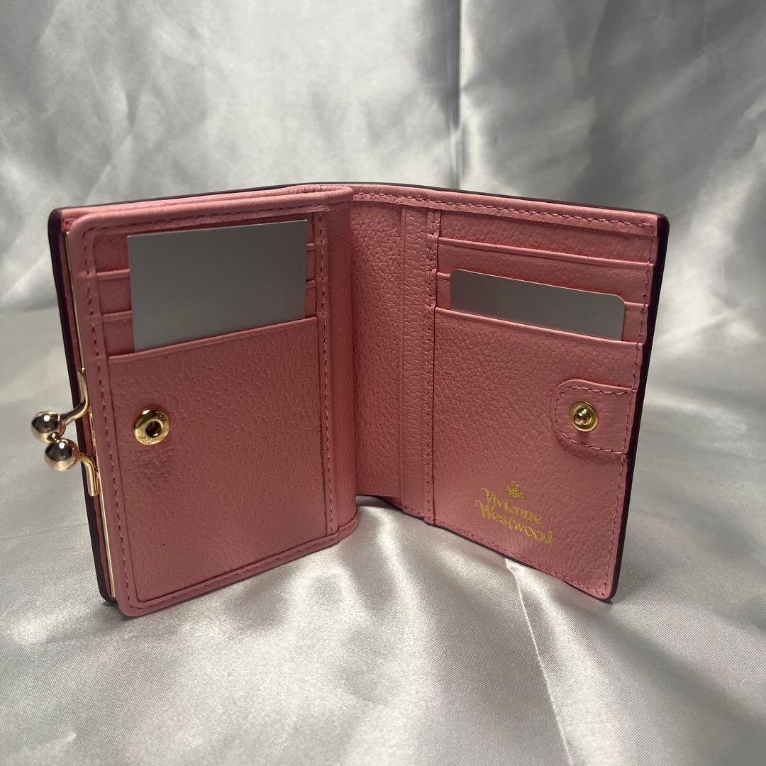 新品VivienneWestwoodピンク 蝶々留め 二つ折り財布 可愛い