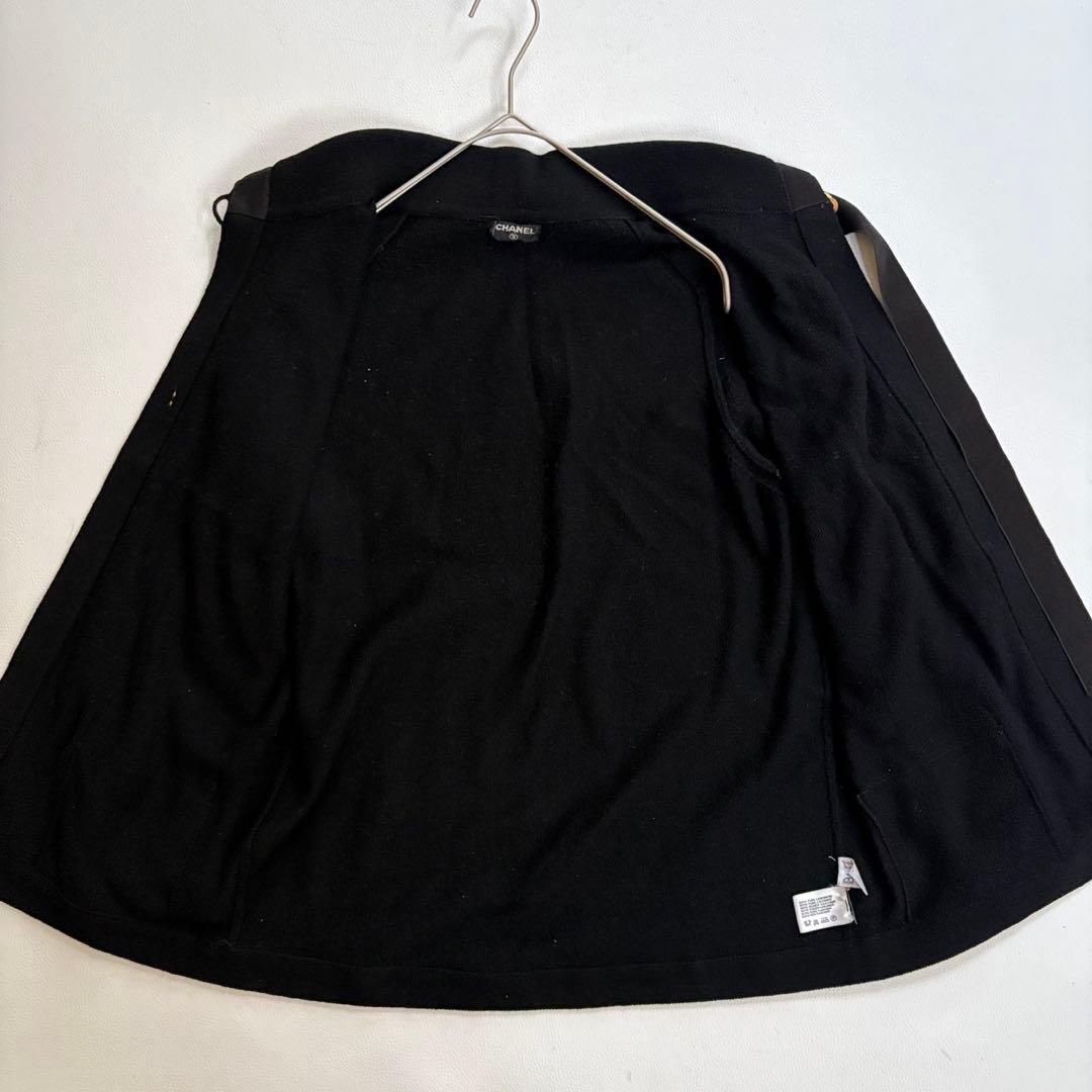 CHANEL カシミヤ100% ニットカーディガン シルクトリム ココボタン 黒