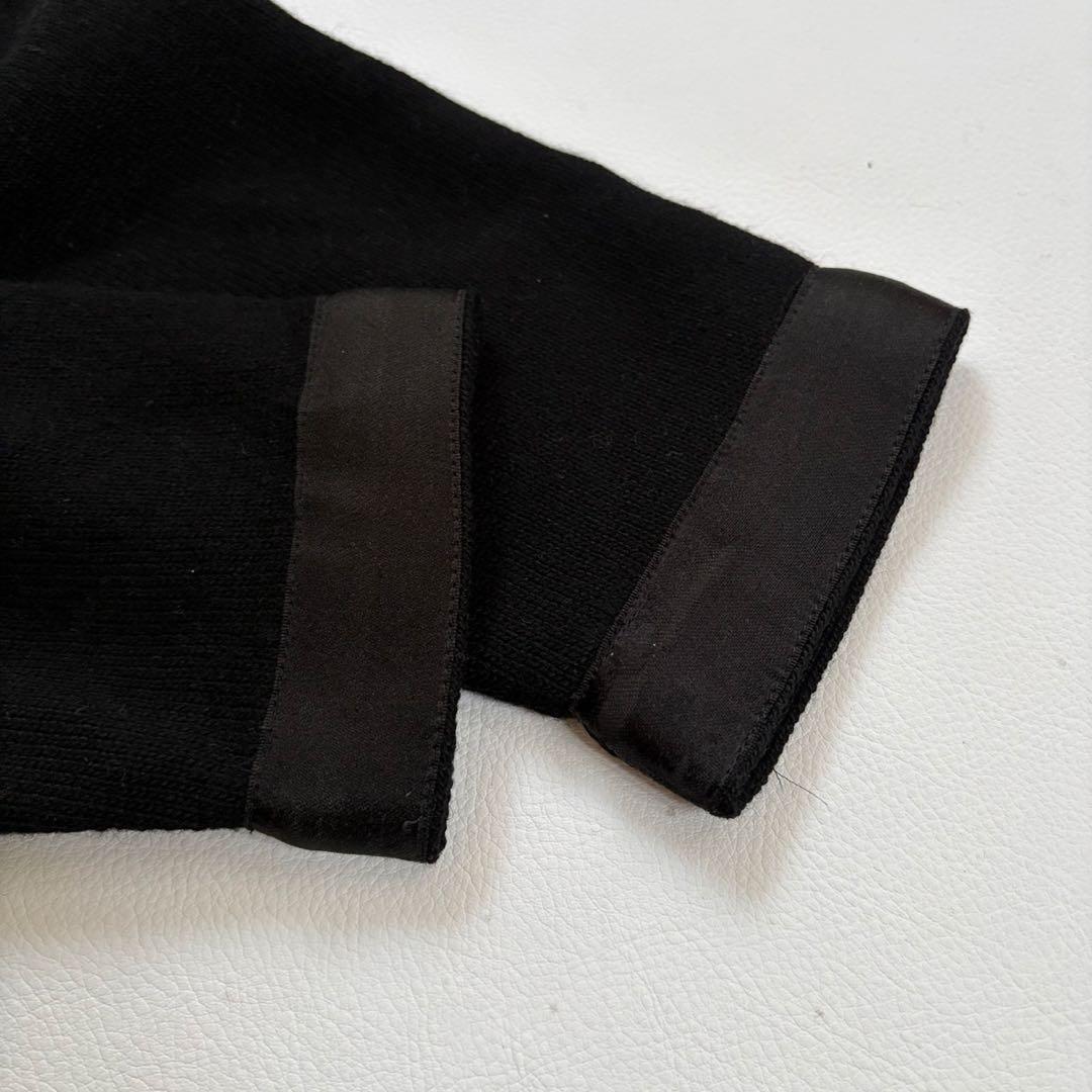 CHANEL カシミヤ100% ニットカーディガン シルクトリム ココボタン 黒
