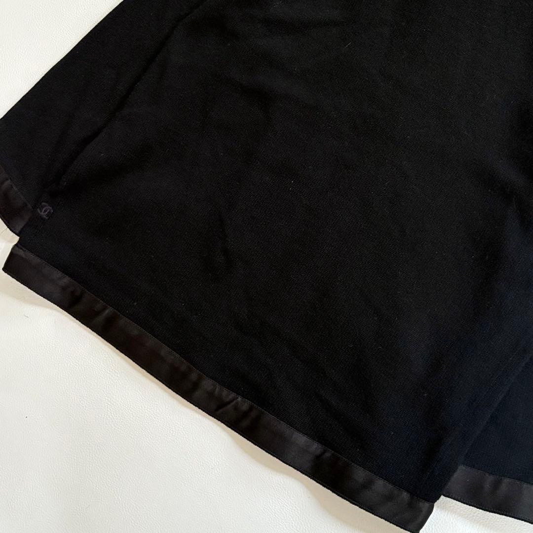CHANEL カシミヤ100% ニットカーディガン シルクトリム ココボタン 黒