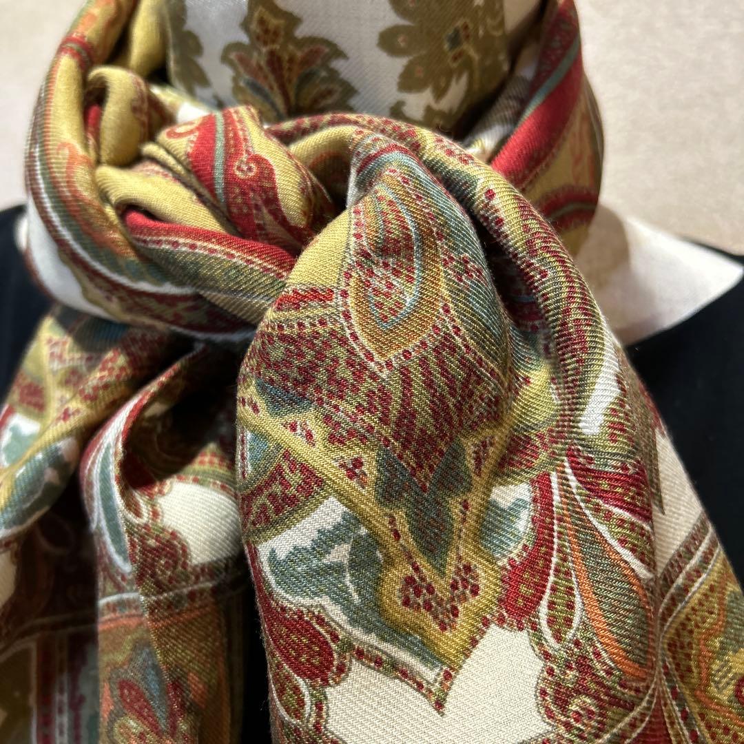 ETRO ペイズリー柄 ストール、未使用箱入り。