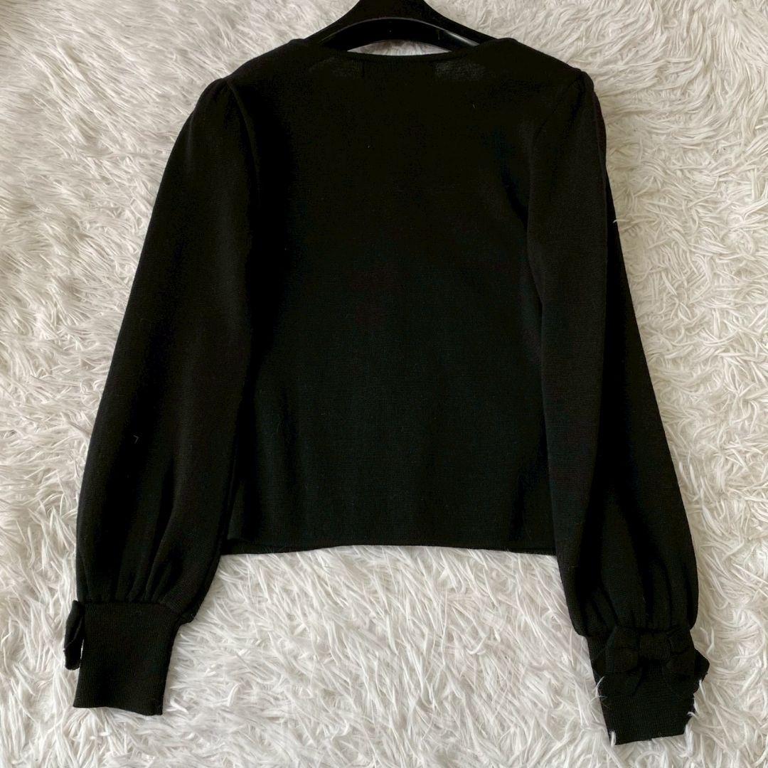 M'S GRACY 袖リボンビジューボタンニットカーディガン　38サイズ