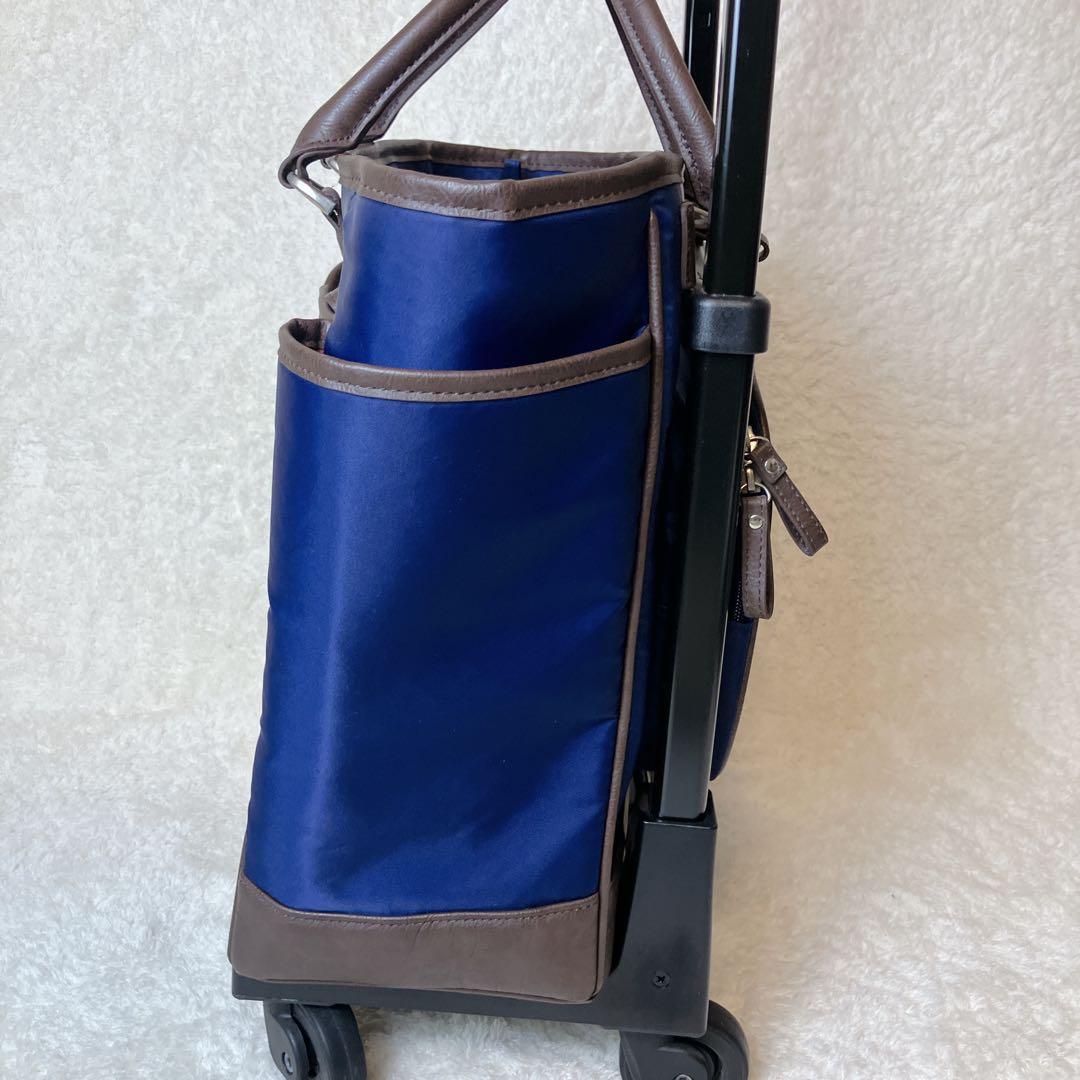 【極美品】SWANY ウォーキングバッグ キャリーカート 2way ネイビー