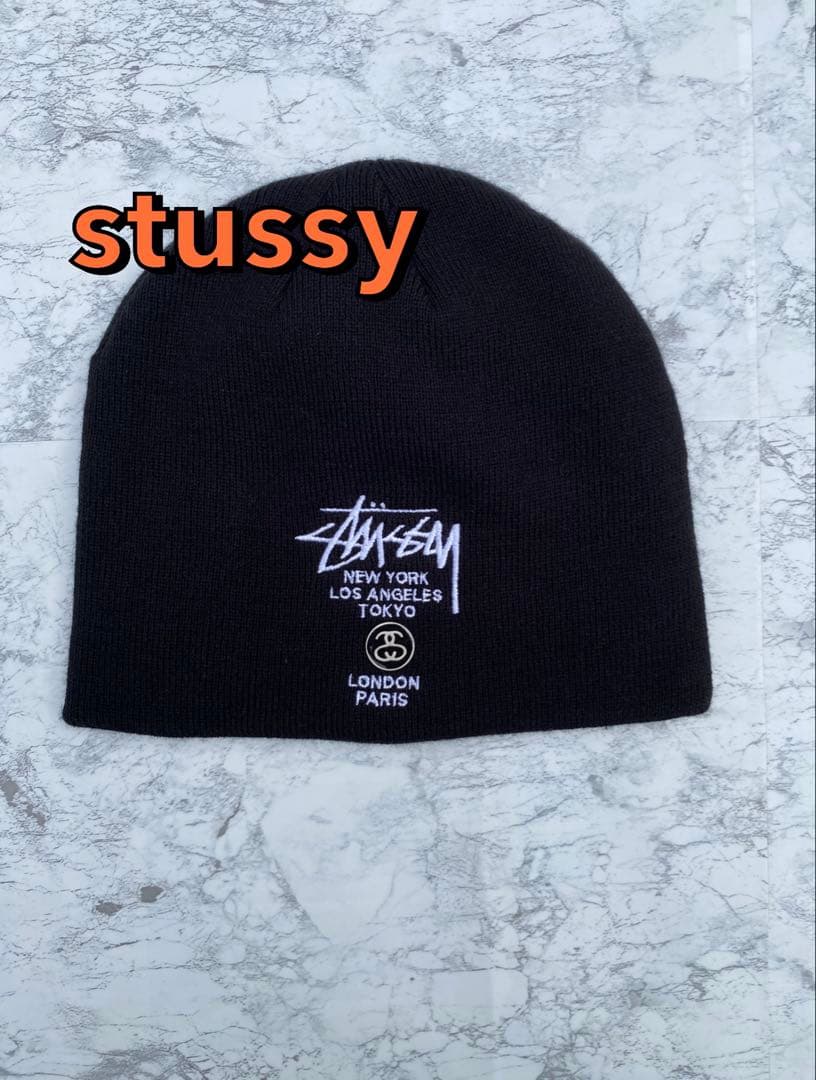 極美品　レアStussy シャネルロゴ　ブラック ビーニーy2k 海外ストリート