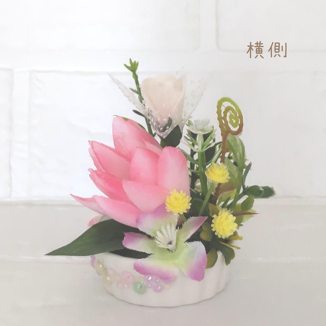★ますちゃんです★ 人気の蓮２個セット３作品♡ お手入れ不要の造花♬
