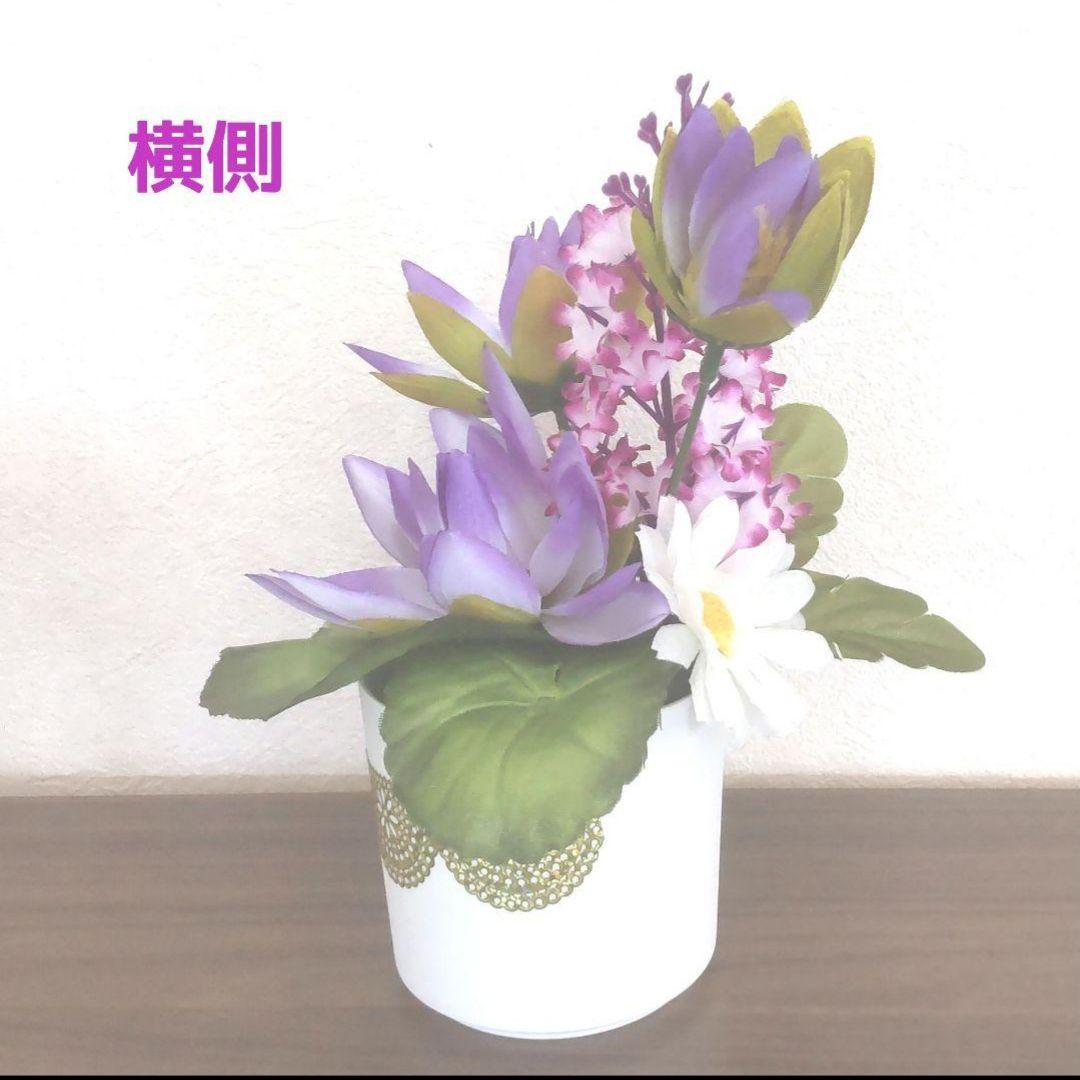 ★ますちゃんです★ 人気の蓮２個セット３作品♡ お手入れ不要の造花♬