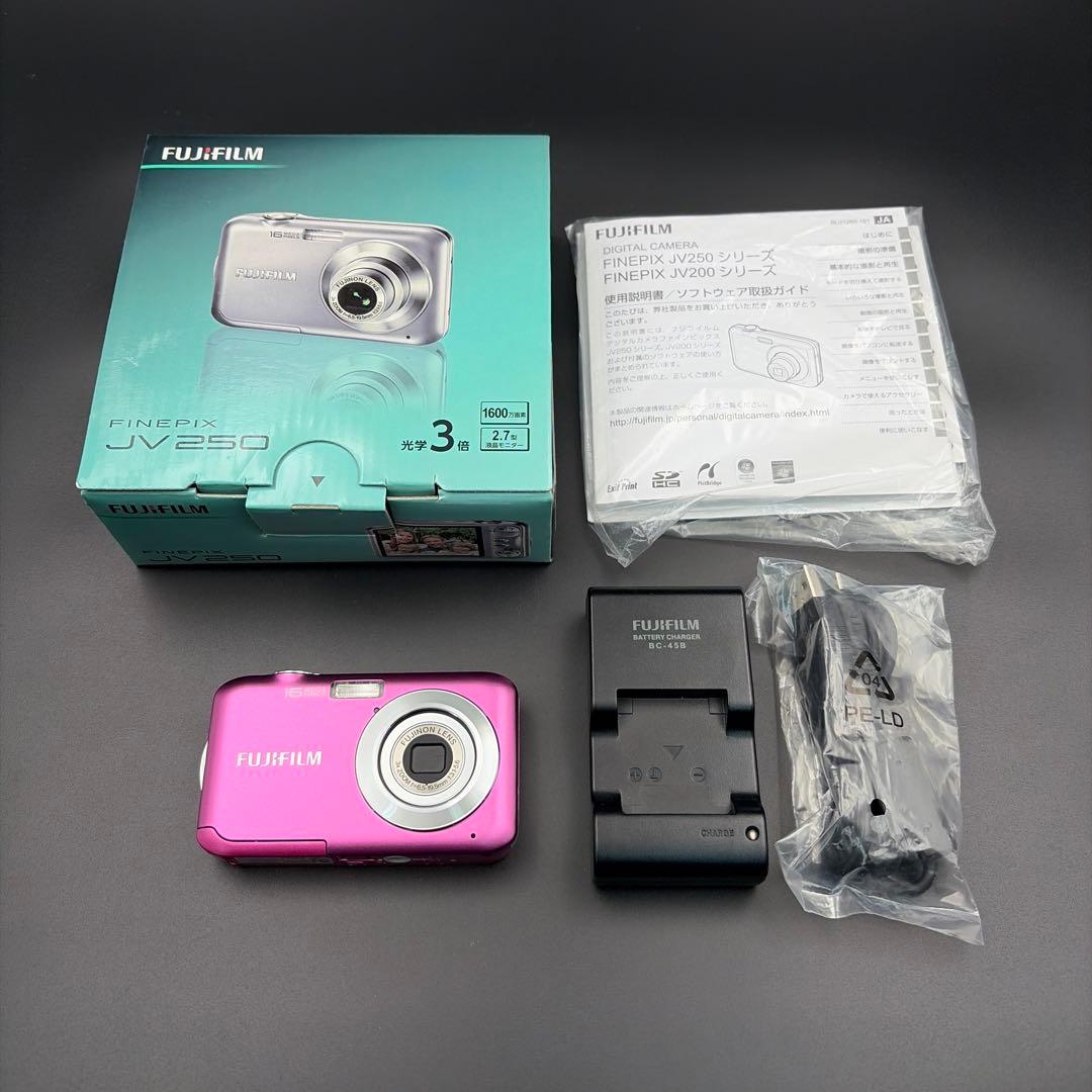 極美品 箱付 FUJIFILM FINEPIX JV250デジカメ ピンク