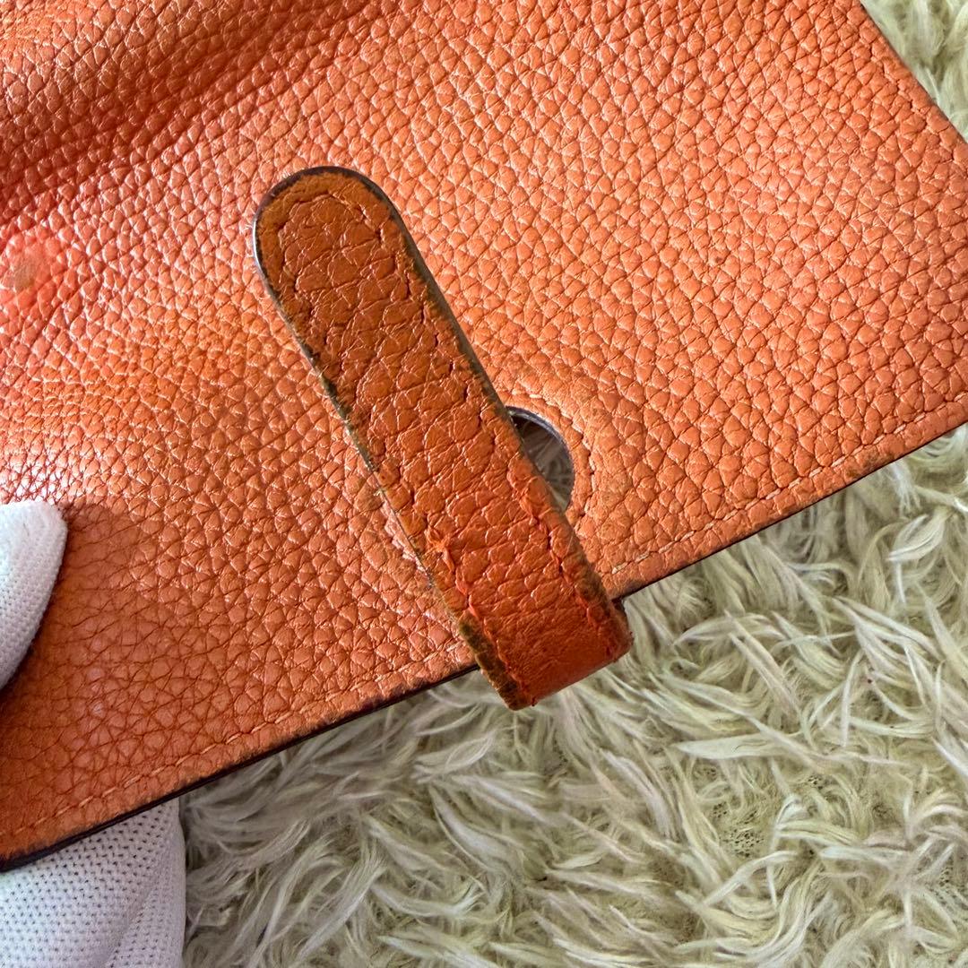 HERMES エルメス ドゴンコンパクト ２つ折り財布 オレンジ