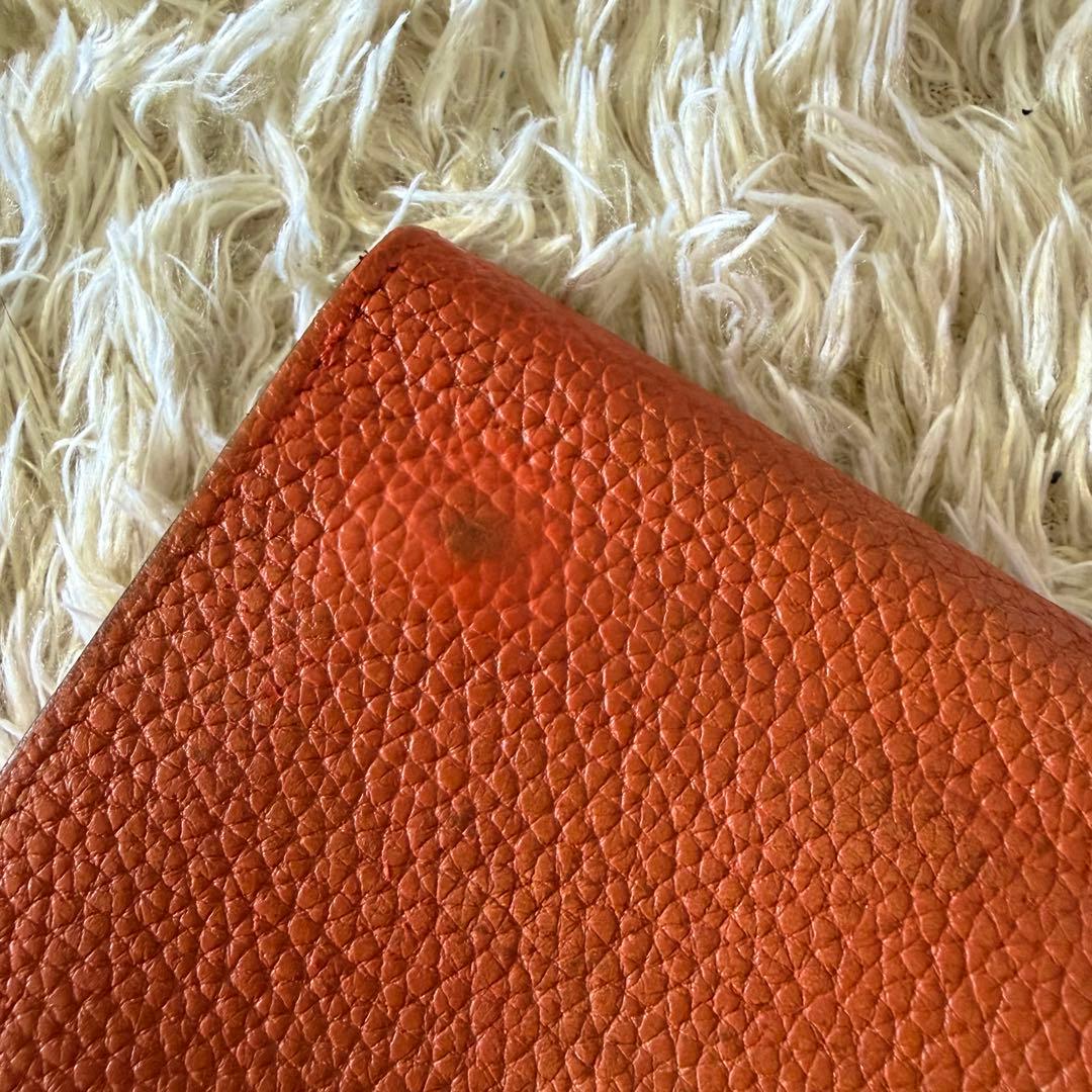 HERMES エルメス ドゴンコンパクト ２つ折り財布 オレンジ