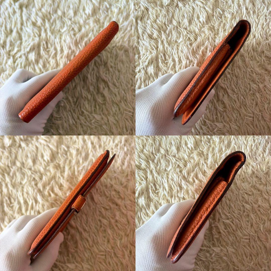 HERMES エルメス ドゴンコンパクト ２つ折り財布 オレンジ