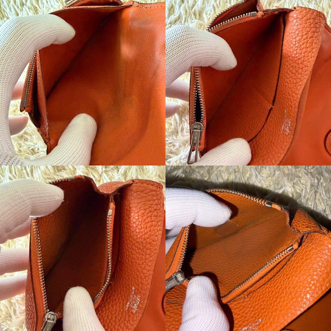 HERMES エルメス ドゴンコンパクト ２つ折り財布 オレンジ