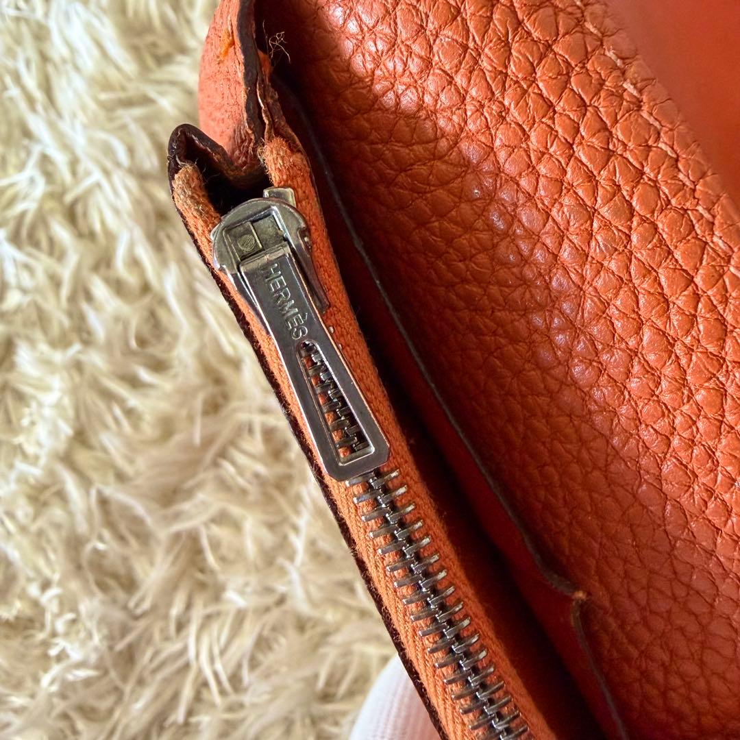 HERMES エルメス ドゴンコンパクト ２つ折り財布 オレンジ