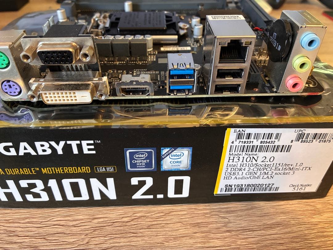 【美品】GIGABYTE H310N 2.0 Mini-ITX LGA 1151