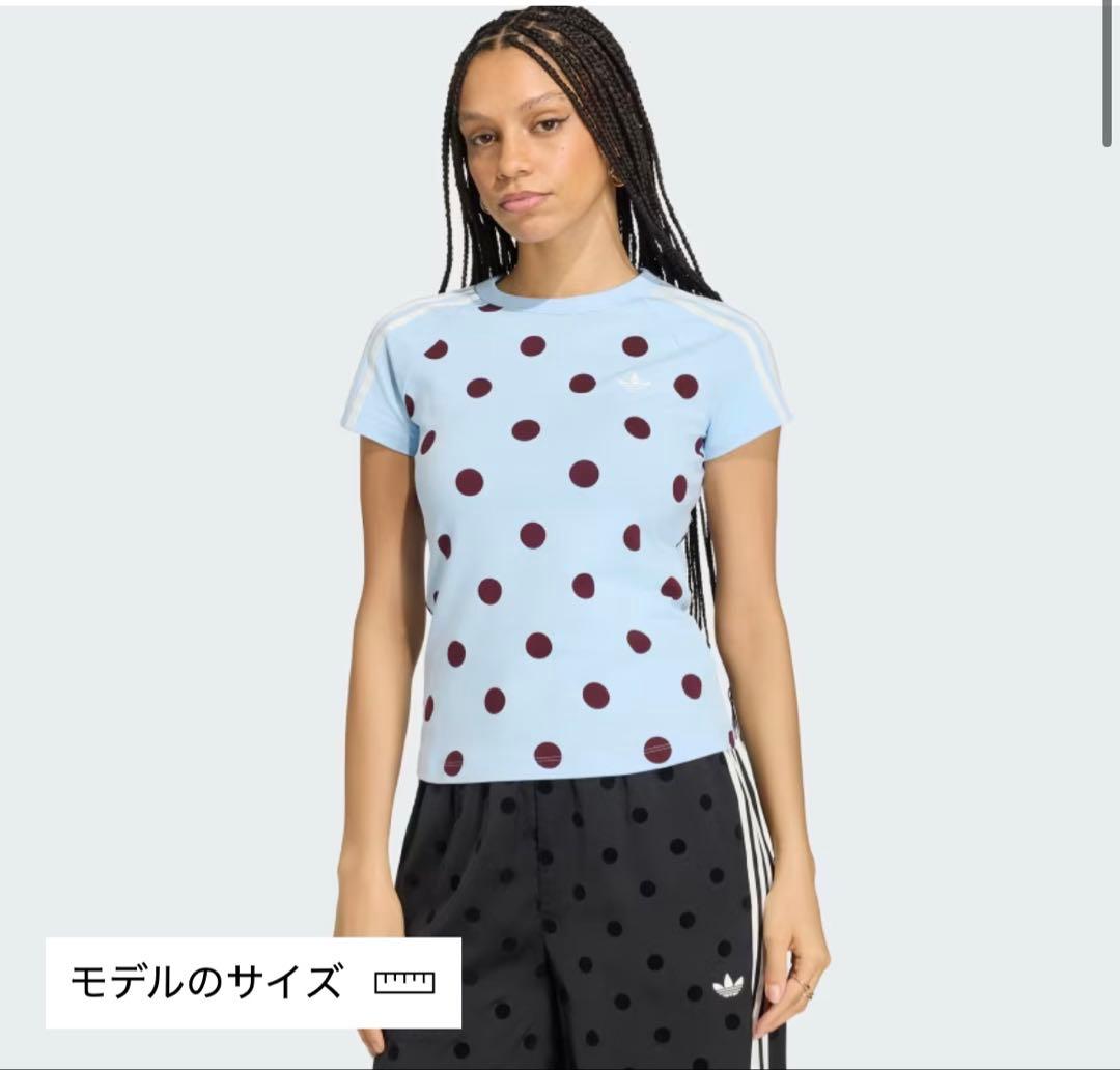 adidas 水玉　アディダスドット　スリムフィット カリ水玉半袖Tシャツ