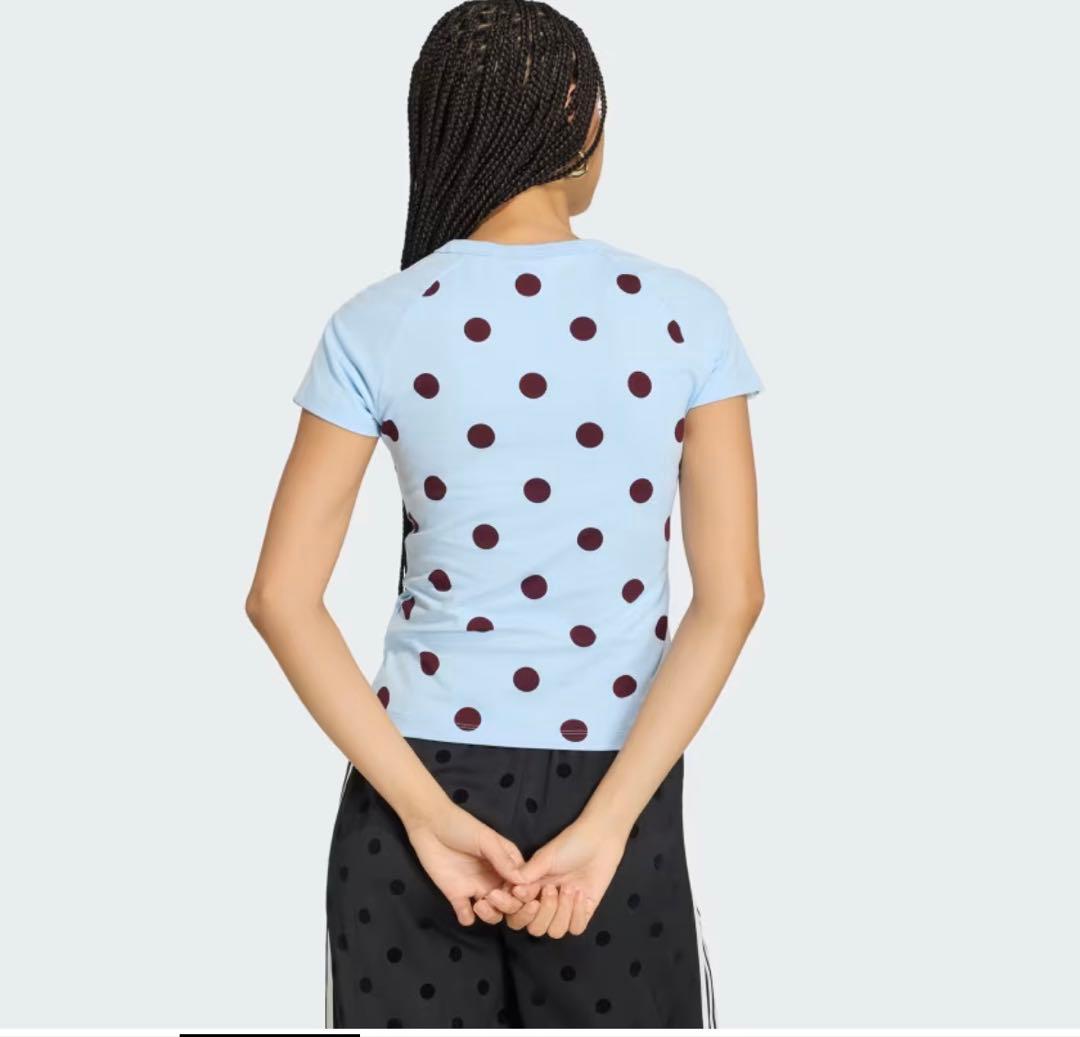 adidas 水玉　アディダスドット　スリムフィット カリ水玉半袖Tシャツ