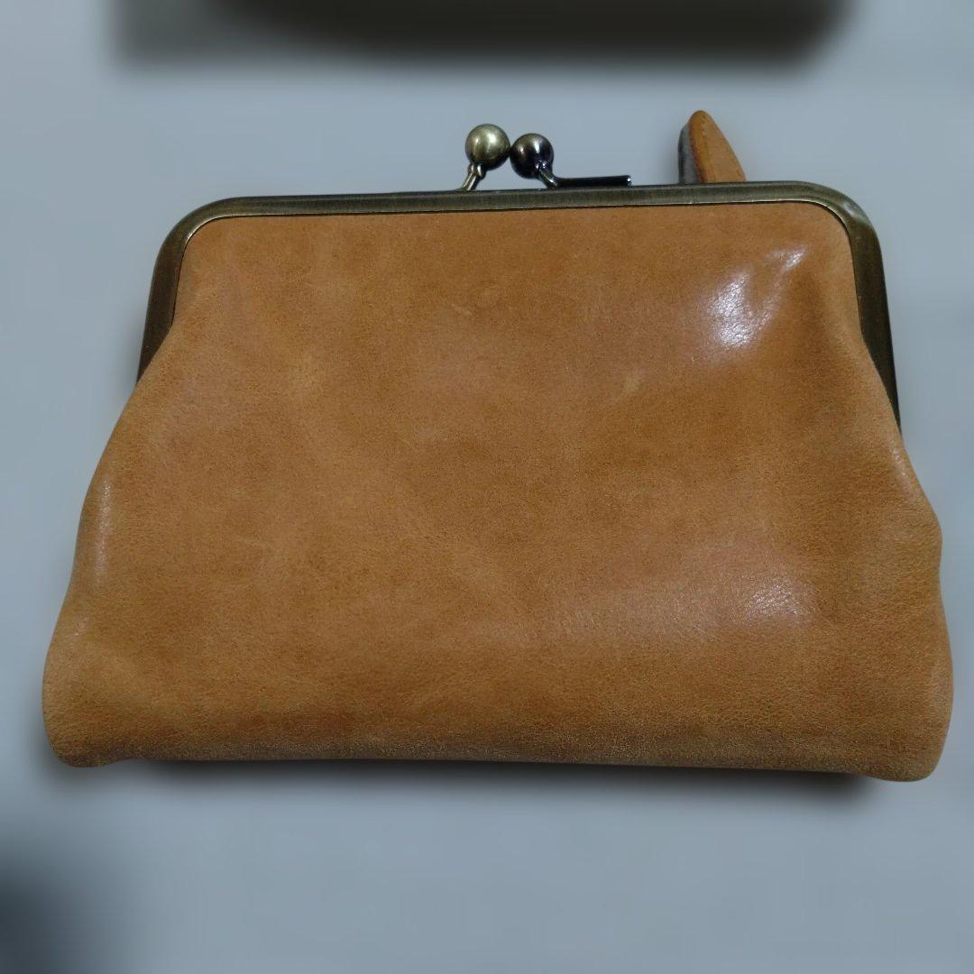 33　AYANOKOJI キャメルレザーがま口財布