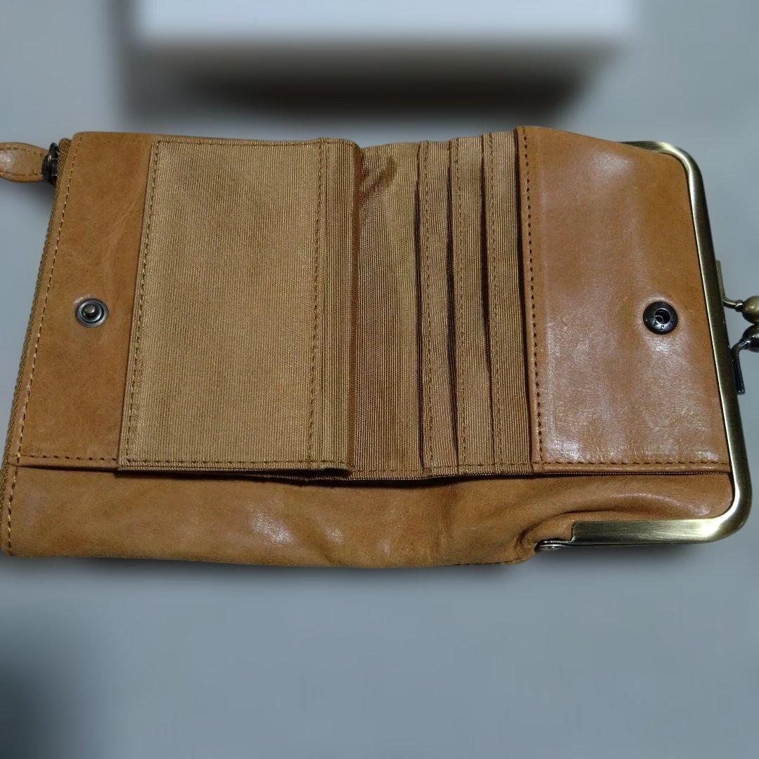 33　AYANOKOJI キャメルレザーがま口財布