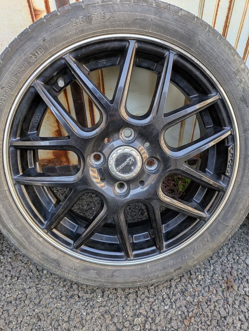 【引取限定】165/50R15 ブラックホイール 4本セット