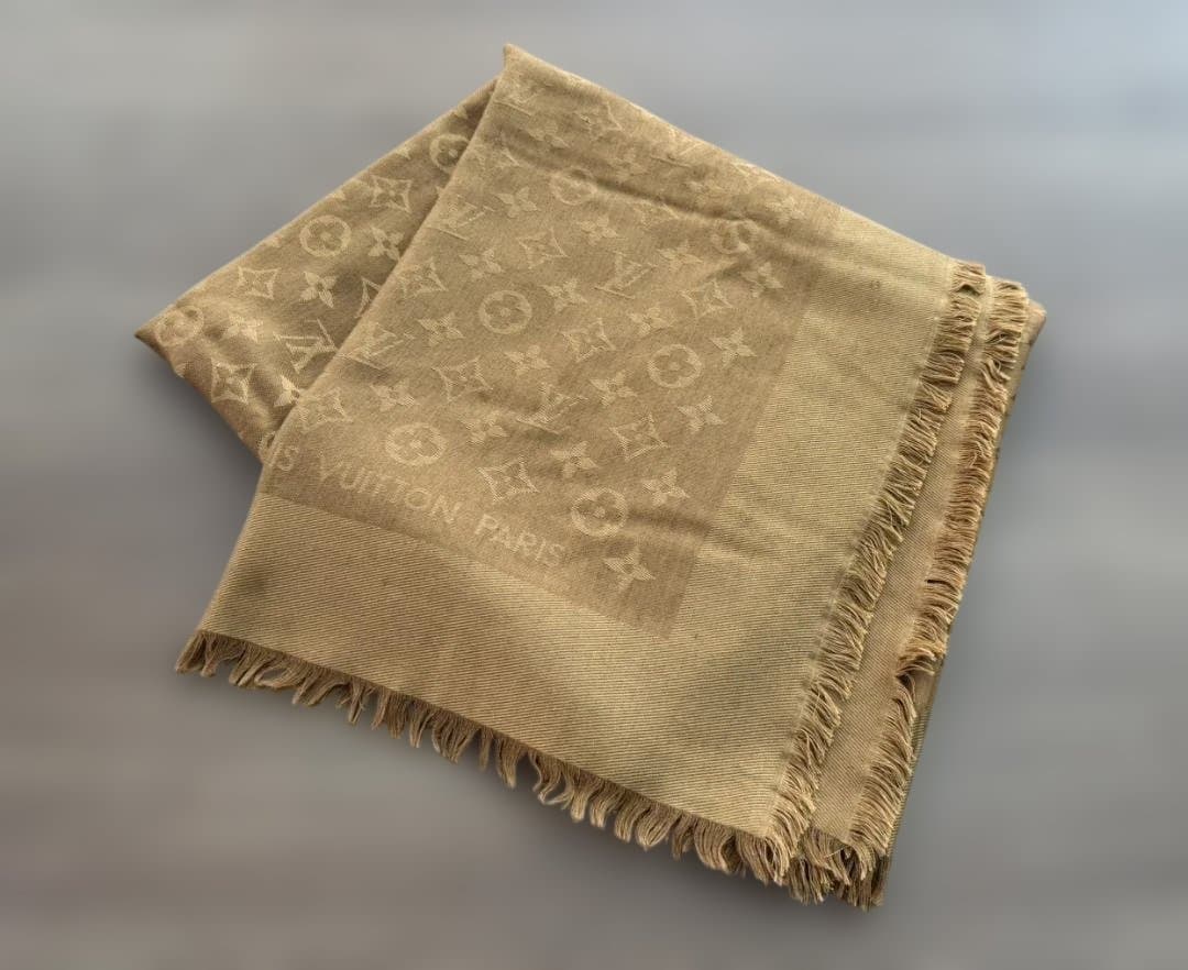 LOUIS VUITTON 大判 ストール ショール モノグラム シルク混