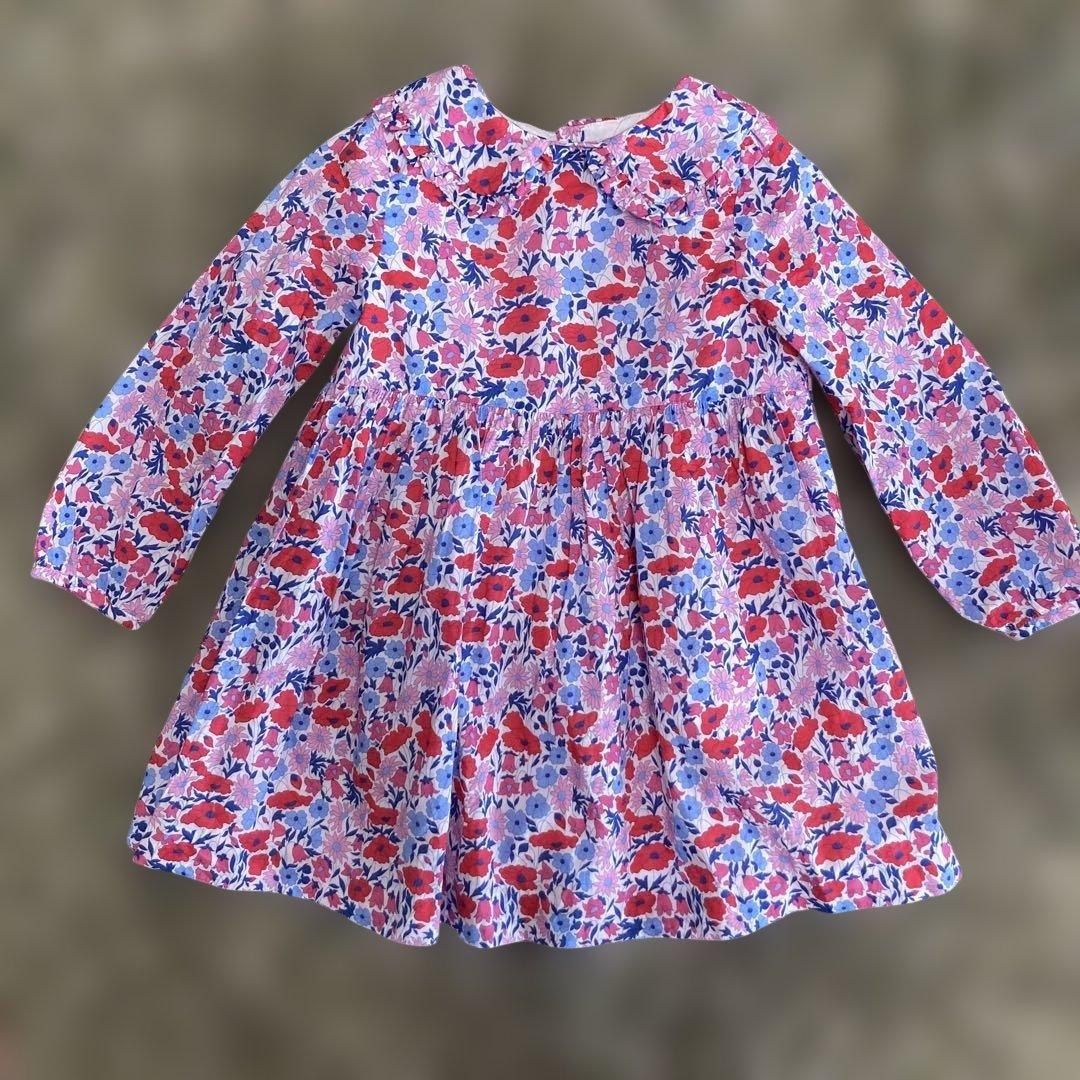 ジャカディ　リバティ　長袖ワンピース　花柄 36m 96cm jacadi