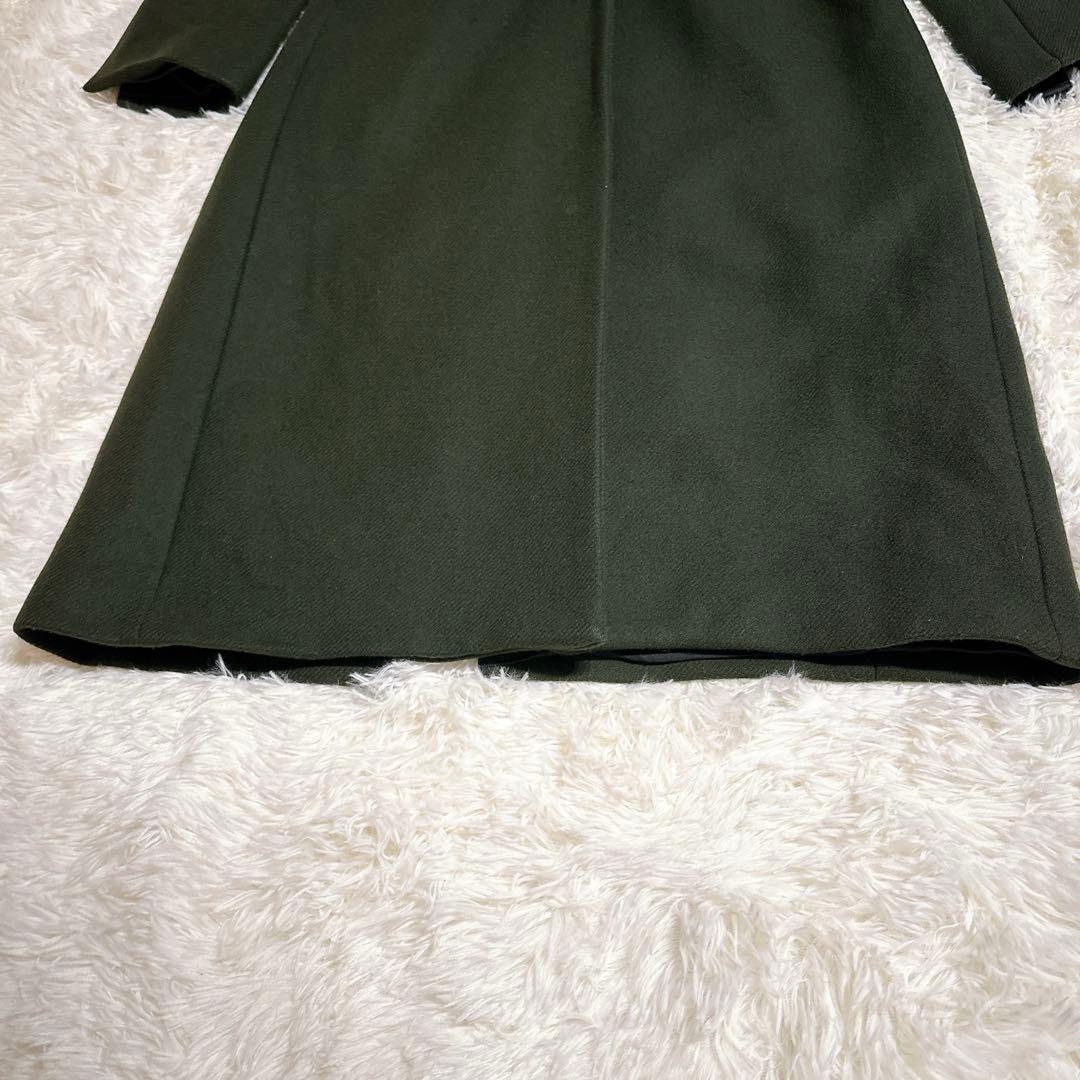 美品 ザラ マンテコ ロングコート ダークグリーン MANTECO ベルト付 L