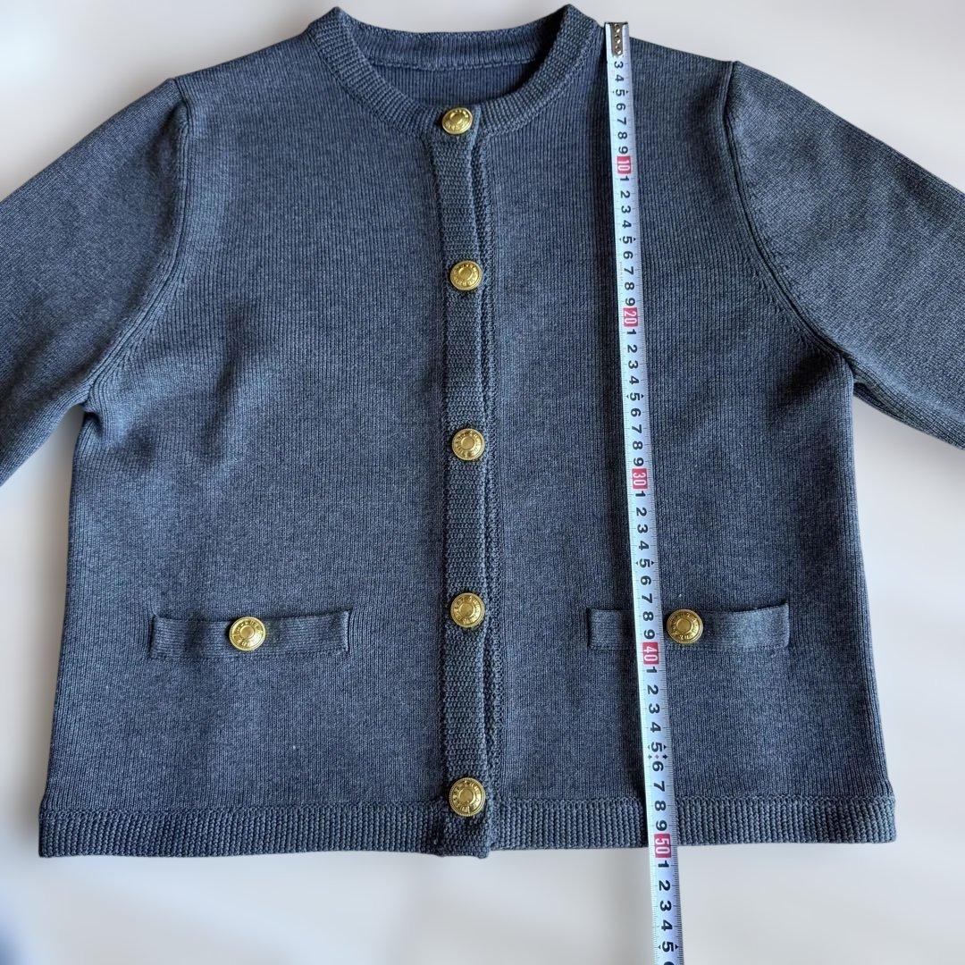 【未使用品】anuansオリジナルボタンノーカラーニットジャケット 入学卒業式