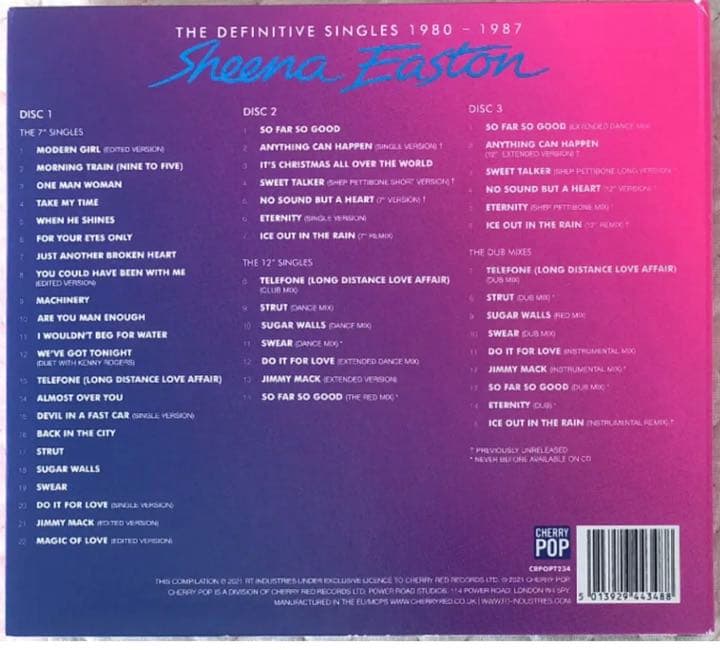 シーナ・イーストン/The Definitive Singles 1980-87