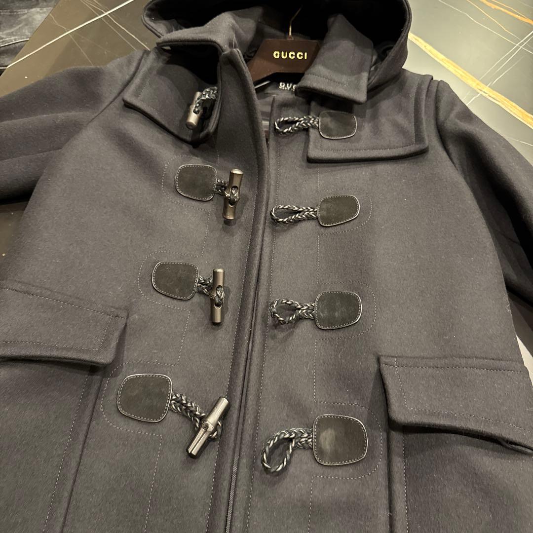 GUCCI ブラック ダッフルコート フード付き