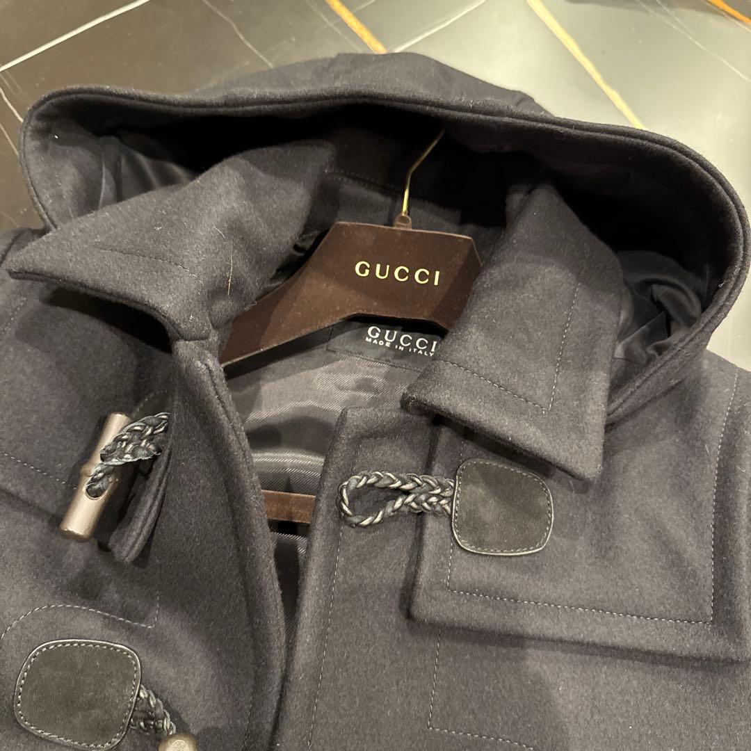GUCCI ブラック ダッフルコート フード付き