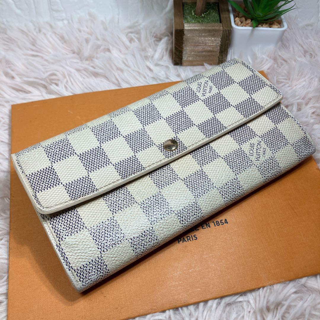 ！美品！ ルイヴィトン ダミエアズール ポルトフォイユ サラ レディース 長財布