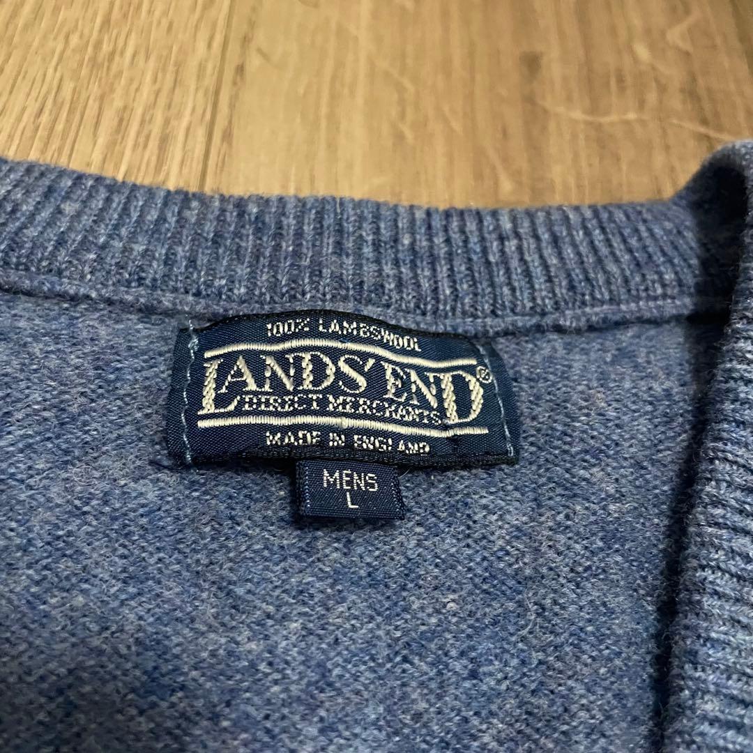 英国製 90s land's end ニットベスト lambswool US古着