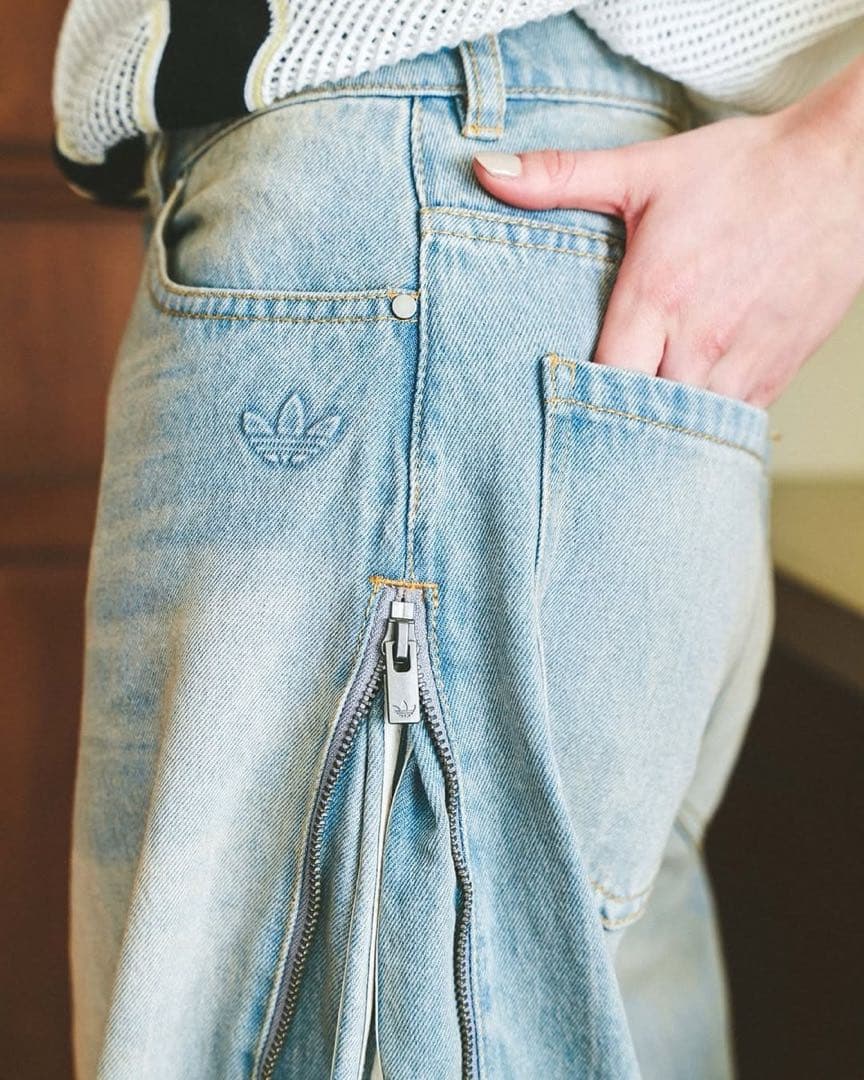 adidas 36インチ ストライプデニム タグ付き
