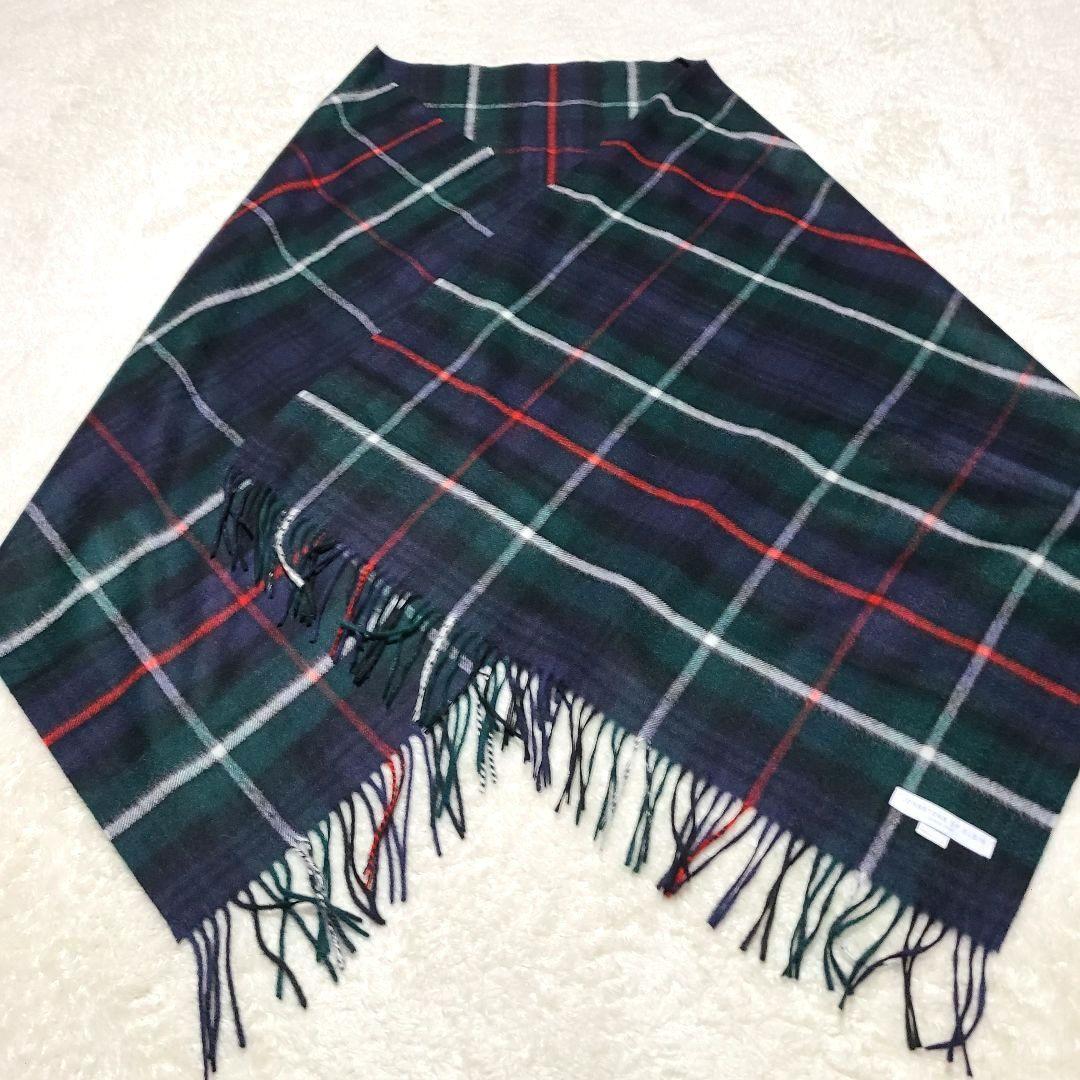 【人気】　ジョンストンズ　カシミヤ100%　ストール　大判　チェック