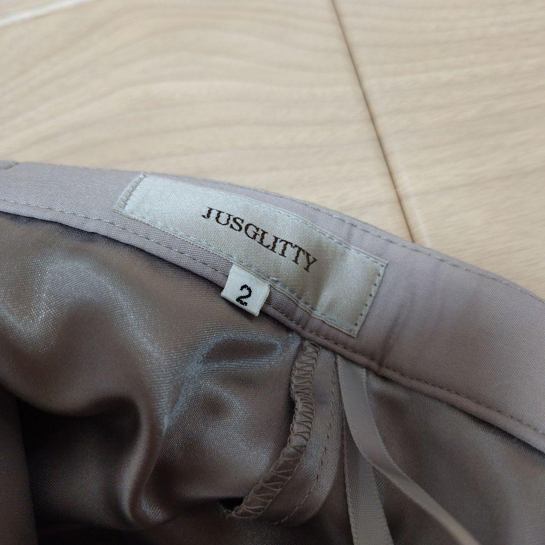 JUSGLITTY ドットシフォンスカート ベージュ 9号 試着のみ