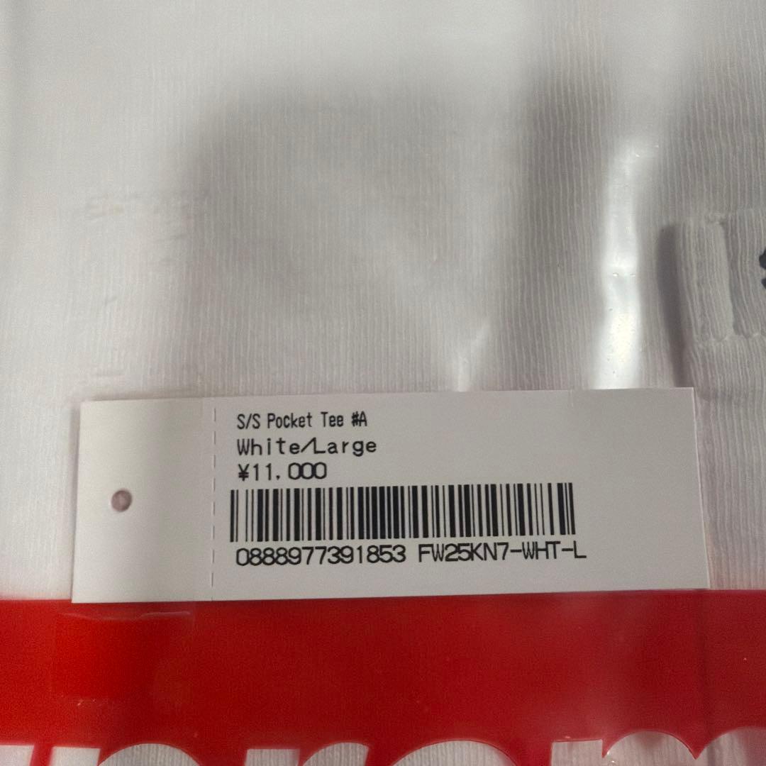 つ*し様 supreme S/S Pocket Tee ホワイト　Lサイズ