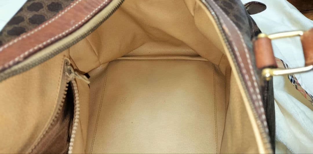 お値下 【ヴィンテージ】希少品 セリーヌ マカダム柄 ボストンバッグ ジャンク品